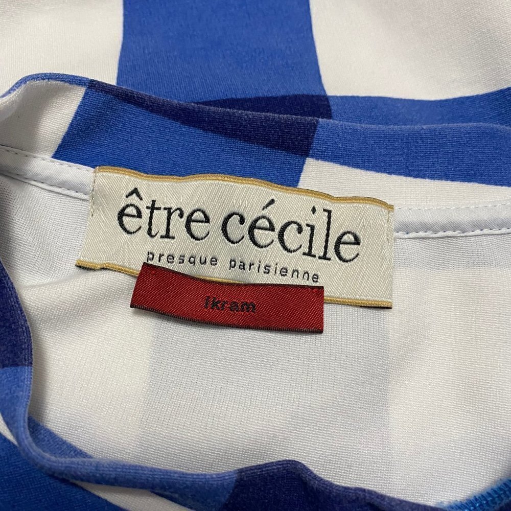 ETRE CECILE sz L GINGHAM A Line Mini Dress Blue - Picture 5 of 8